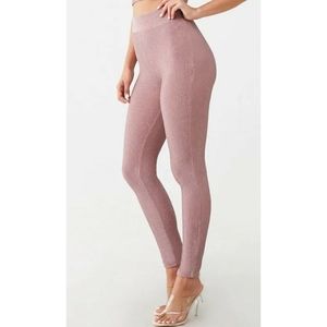 Metallic Ribbed Leggings